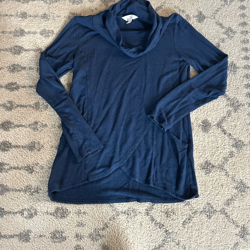 Blue Cowl Neck Sweater
